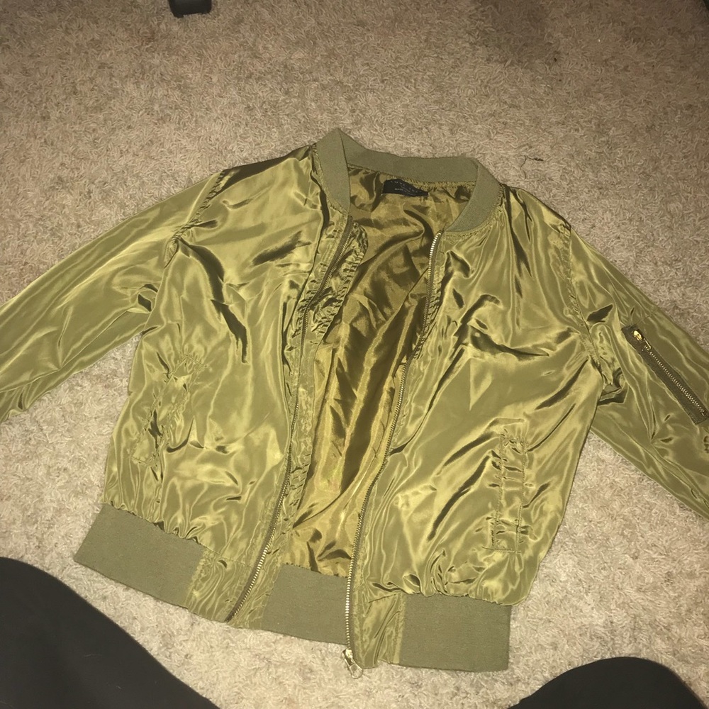 silky bomber jacket